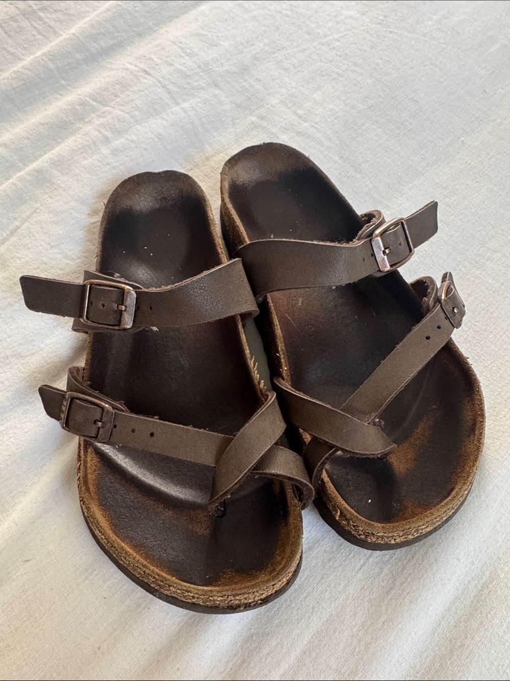 Birkenstock Brown Double-Strap Cork Footbed Sandals